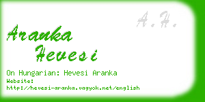 aranka hevesi business card